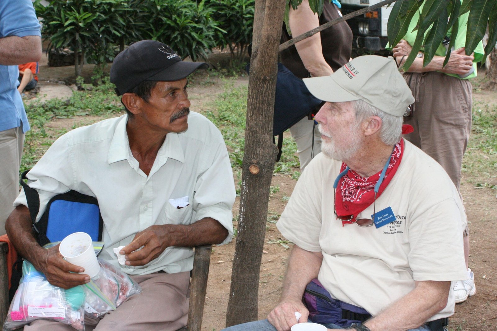 Pete in conversation with local man  2012