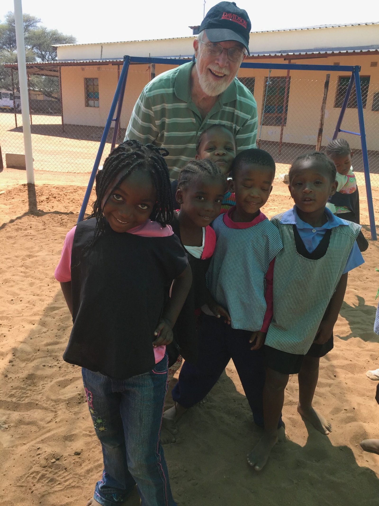 Pete with children from Botswana