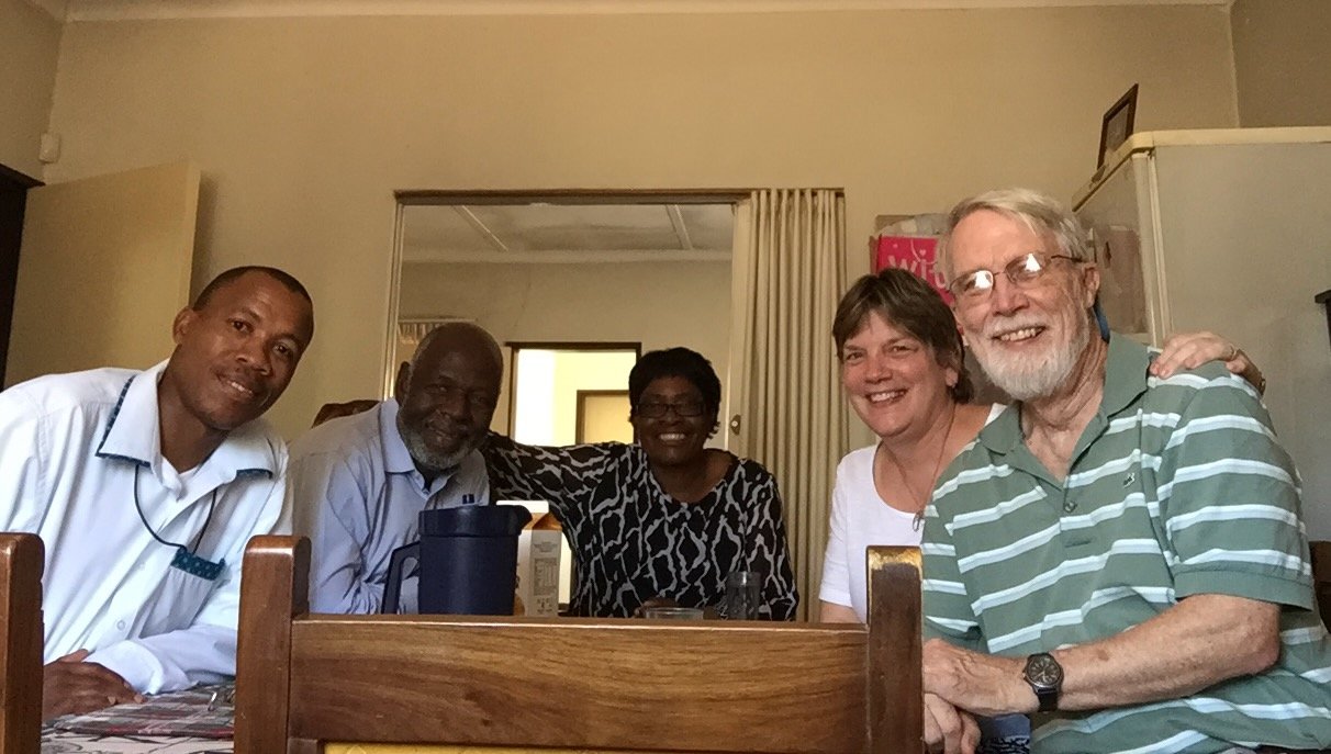 Pete and Beth have lunch with Father Andrew, his wife and another priest from Botswana