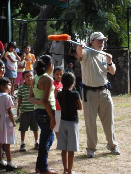 Pete doing health skits with local children in Honduras, 2011