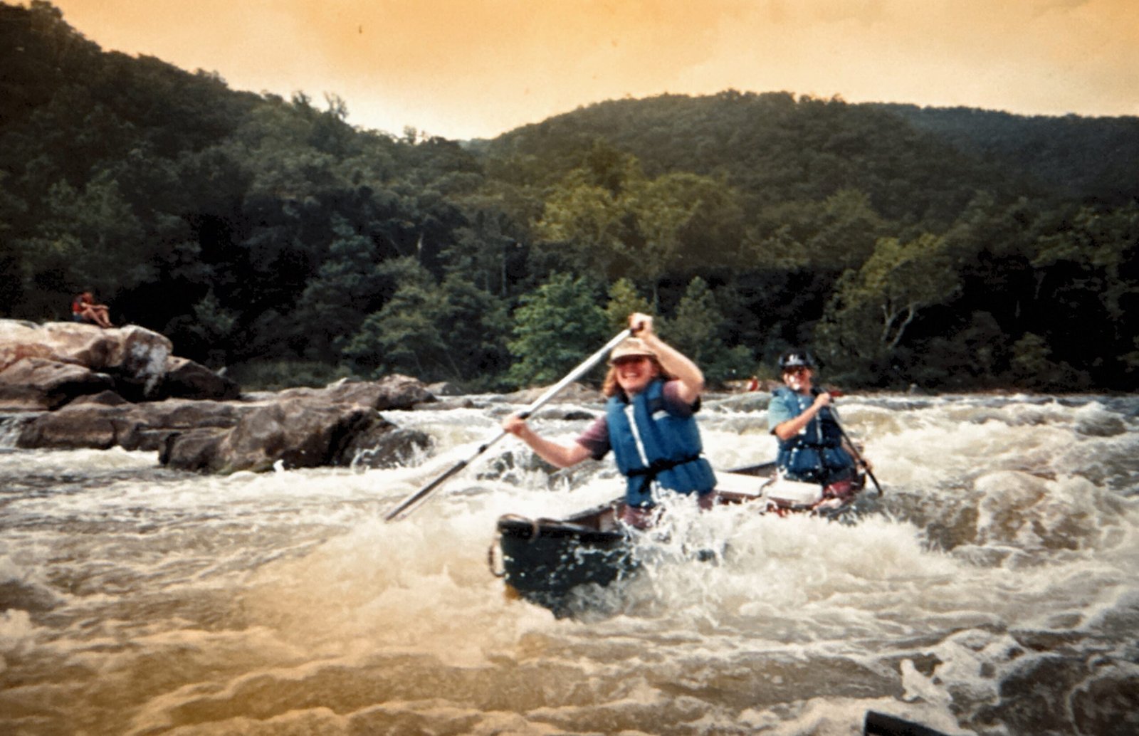 Pete with camper on the James River